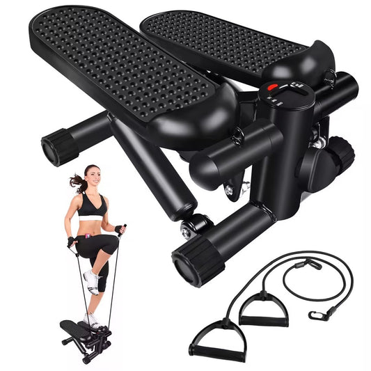 Space-Saving Mini Stair Stepper with Resistance Bands – 330LBS Capacity for Home & Office Workouts