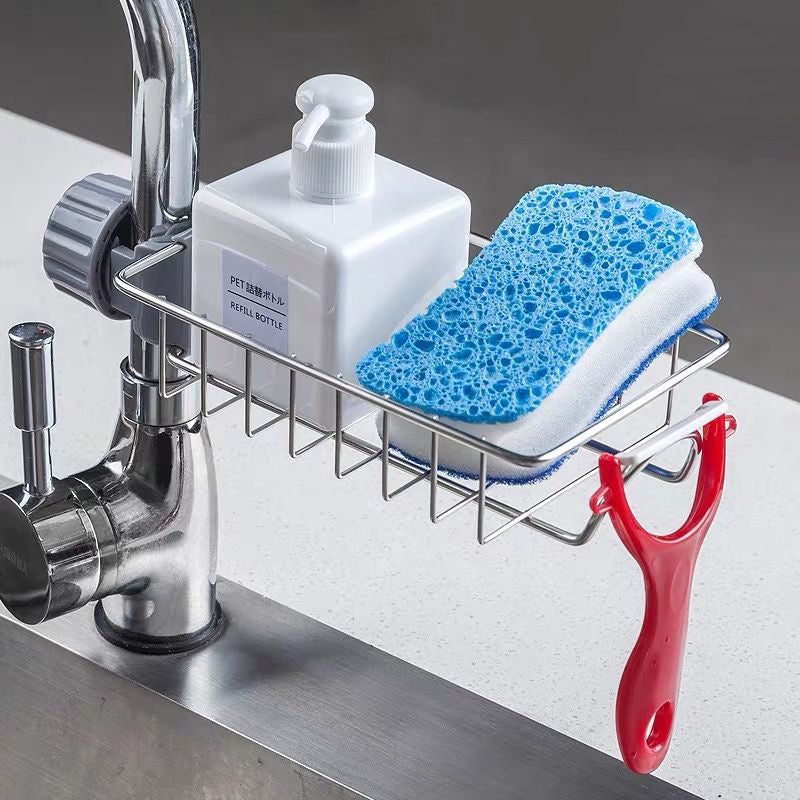 Adjustable Sink Drain Rack – Multi-Function Sponge & Soap Storage Organizer