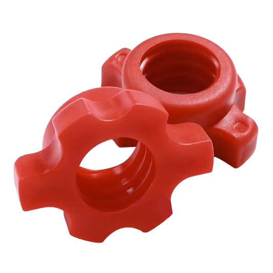 2PCS Dumbbell Spinlock Collar Nuts – Anti-Slip Secure Screw Lock for Weightlifting & Fitness (Red)