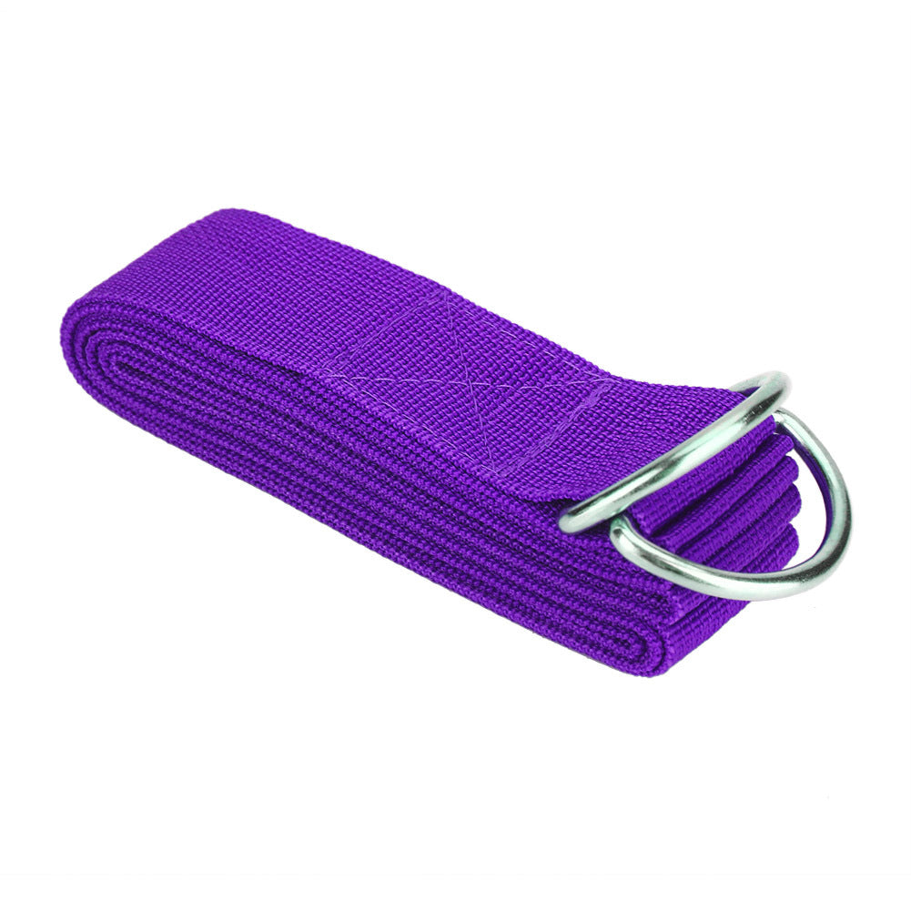 Adjustable Stretch Strap with D-Ring – Yoga & Fitness Belt for Flexibility & Strength Training (Purple)