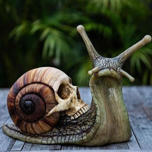 Gothic Snail Skull Sculpture – Unique Home & Patio Decor