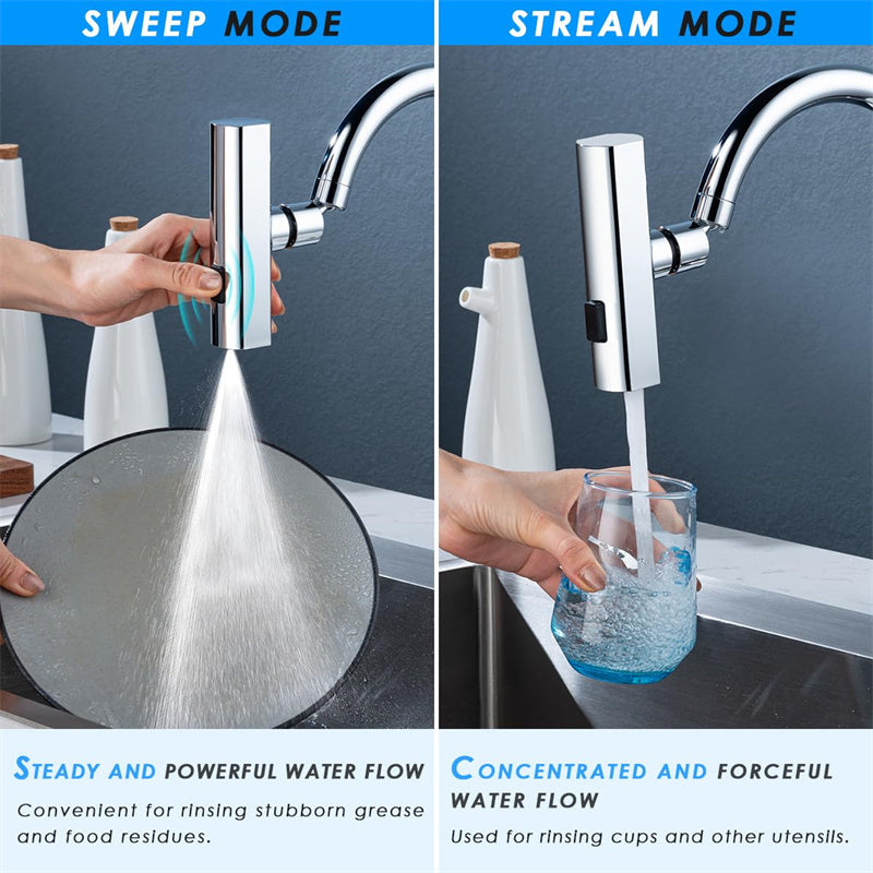 360° Rotating Kitchen Faucet Bubbler – Splash-Proof Waterfall Nozzle Extension