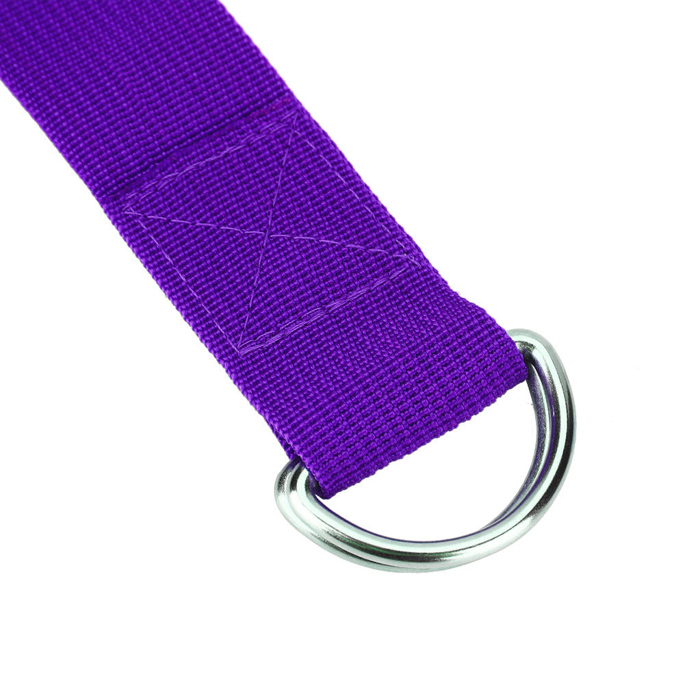 Adjustable Stretch Strap with D-Ring – Yoga & Fitness Belt for Flexibility & Strength Training (Purple)