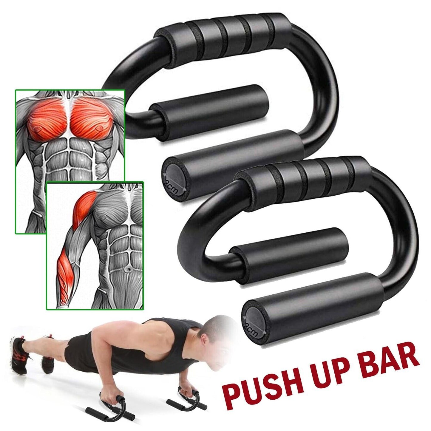 S-Shaped Push-Up Bars – Non-Slip Fitness Stand for Strength Training & Home Gym Workouts