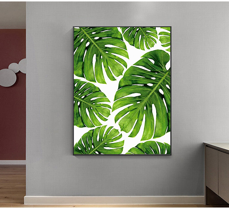 Home Decor Green Plant Canvas Painting – Refresh Your Space with Nature’s Beauty