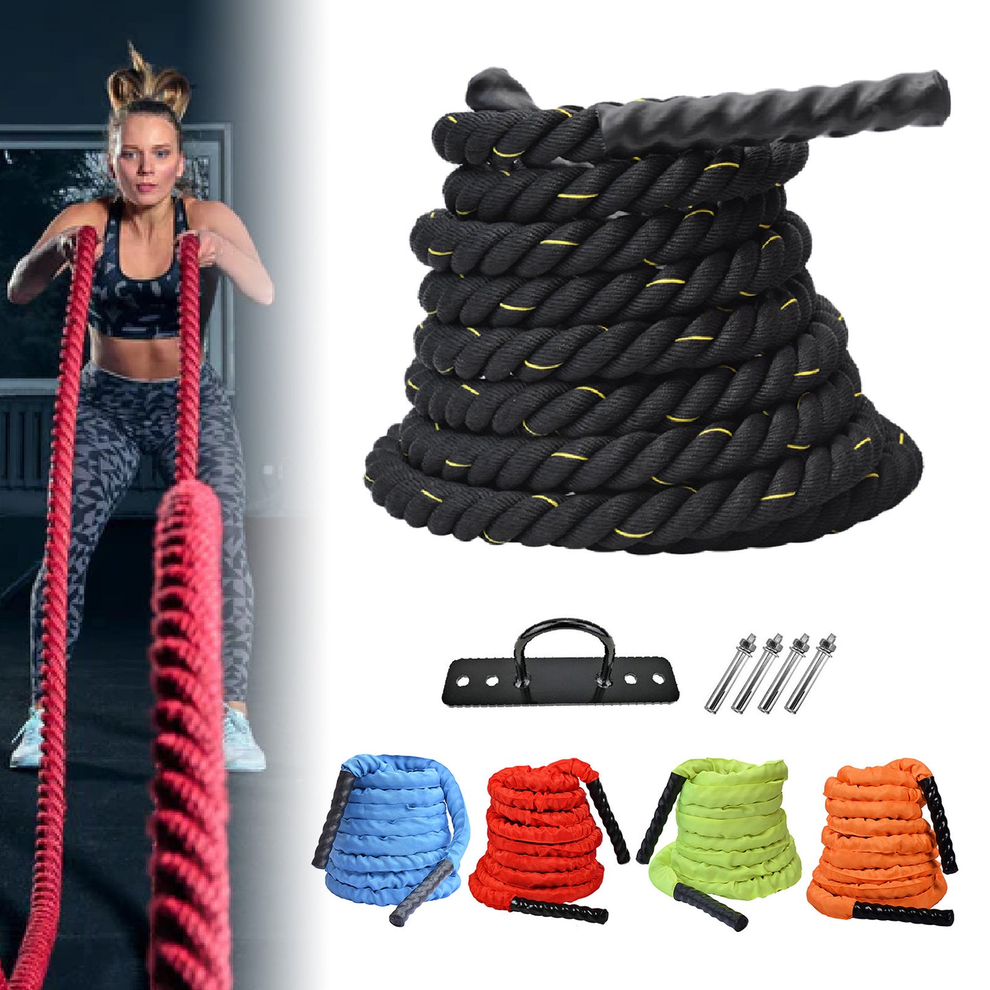 Heavy-Duty Battle Rope – High-Tensile Strength Training Rope for Full-Body Workouts