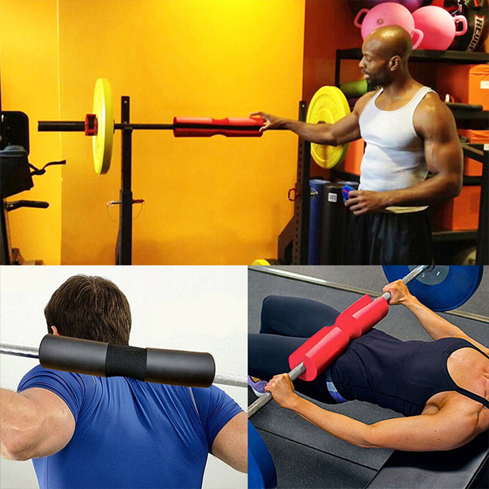 Foam Barbell Pad – Soft Squat Pad with 2 Fasteners for Comfort & Support