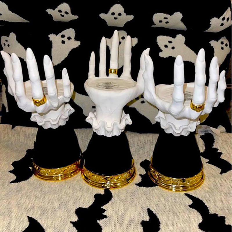 Halloween Witch Palm Candle Holder – Spooky & Mystical Home Decor