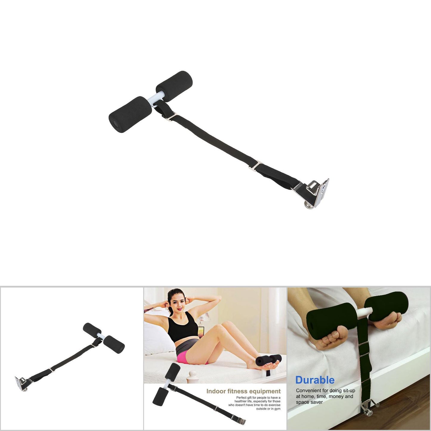 Bed Sit-Up Exercise Bar – Strengthen Core & Build Muscle at Home (Black)