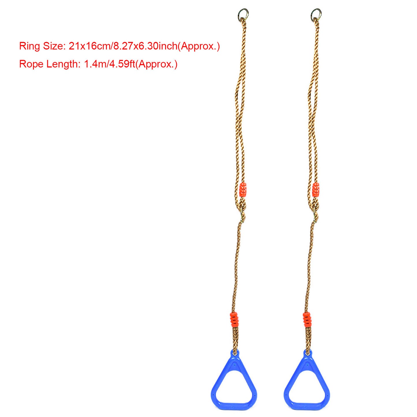 Adjustable Children’s Swing Rings – Blue Hanging Gym Rings with Rope for Fitness & Play