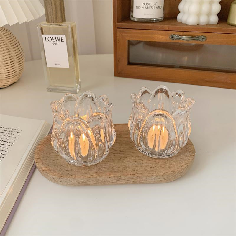 Tulip Candle Holder Home Decor Ornament – Elegant Glow for Any Space