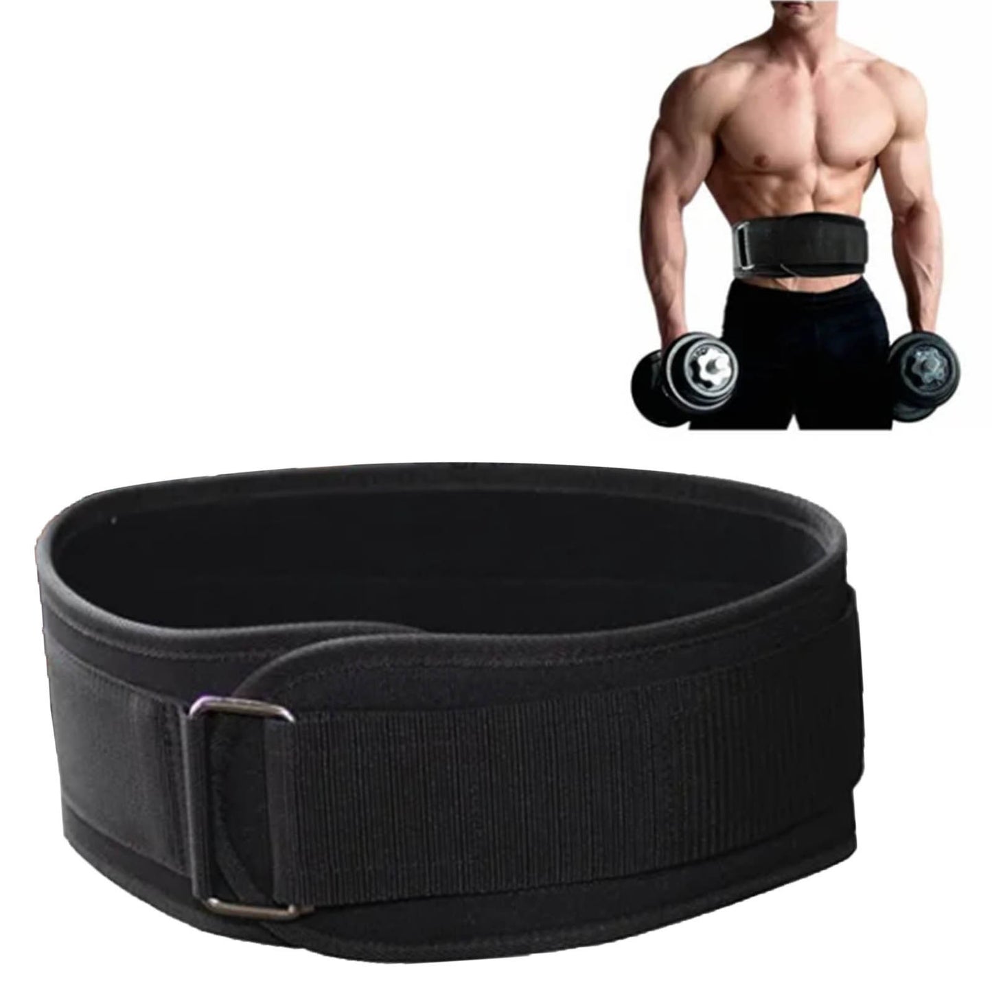 Breathable Weight Lifting Belt – Adjustable EVA Nylon Support for Strength Training (Black, S)