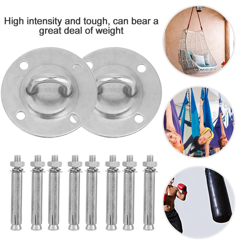 Stainless Steel Ceiling Mount Anchor & Bolts – Heavy-Duty Fixed Hook for Yoga Hammocks & Suspension Training