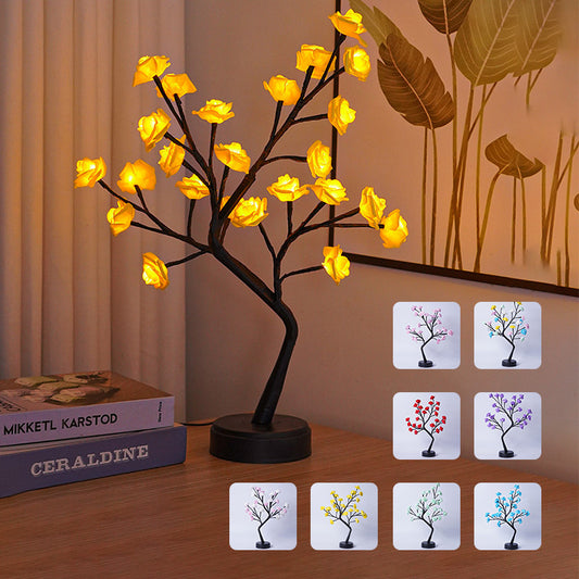 Flower Tree Rose Lamp – USB Fairy Light for Weddings, Valentine’s & Home Decor