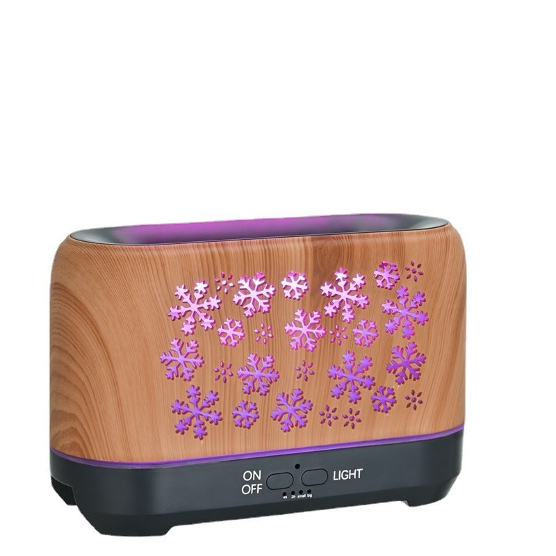 Christmas Snowflake Aromatherapy Humidifier – Colorful LED Diffuser for Home