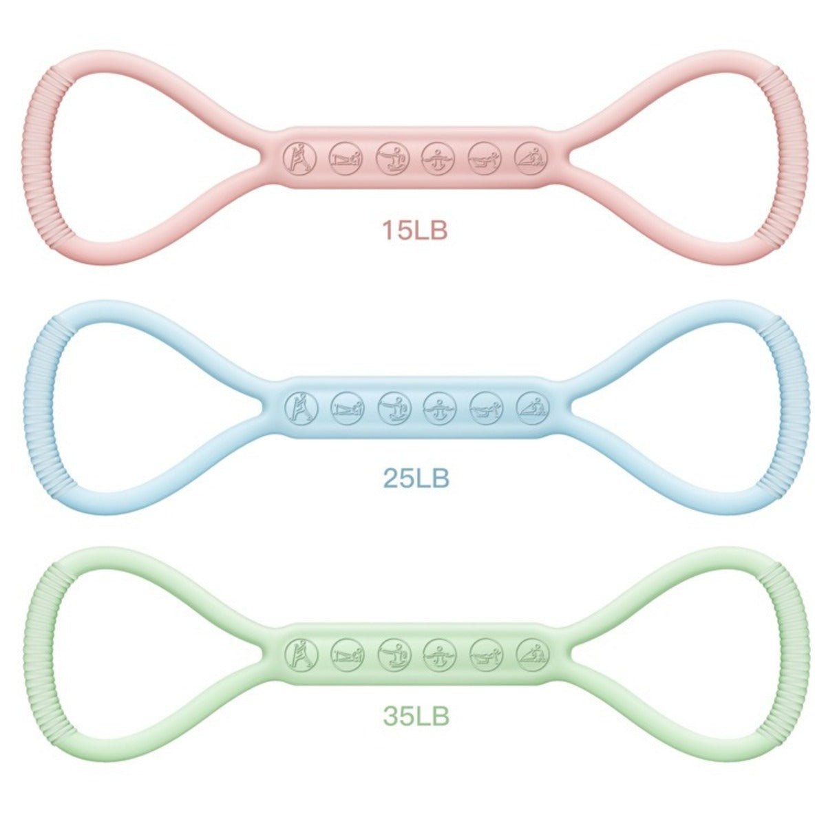 8-Character Silicone Yoga Elastic Band Set – 3-Piece Resistance Bands for Lower Body & Booty Workouts