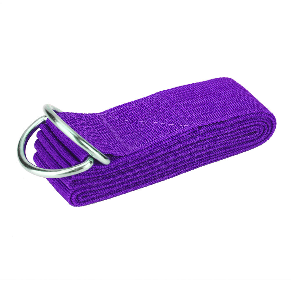 Adjustable Stretch Strap with D-Ring – Yoga & Fitness Belt for Flexibility & Strength Training (Purple)