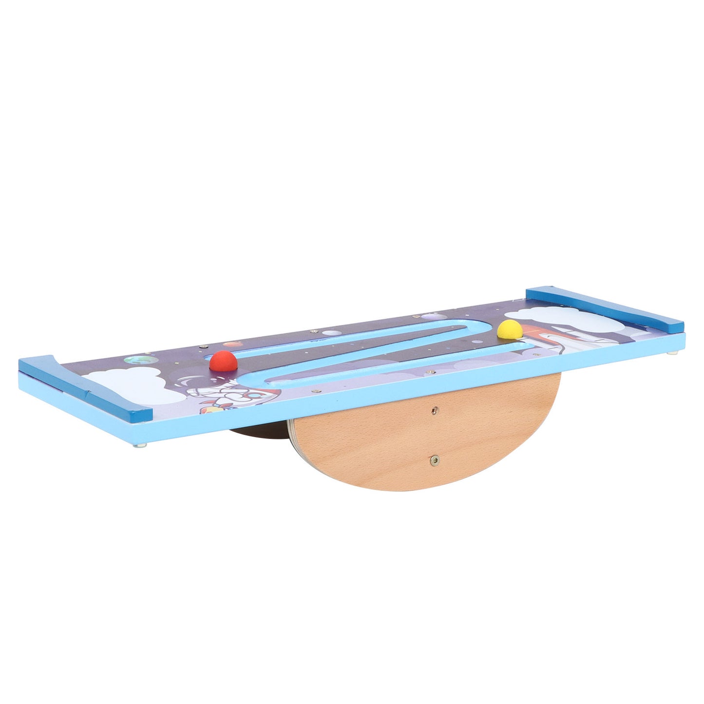 Wooden Balance Board – Anti-Slip Roller Board for Balance Training & Core Strength