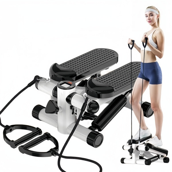 Mini Stepper with Resistance Bands & LCD Display – Compact Home Fitness Trainer